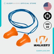 Walker's Foam Corded Shooting Earplugs NRR32 | 1 Pair + Case | Range Hunting | Work Industrial | USA