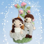 鈎織結婚花鞦韆玩偶