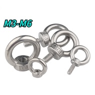 [HNK] 304 Stainless Steel Ring Screw Ring with Ring Lifting Ring Screw Nut Bolt Ring Extension Screw M3/M4/M5/M6