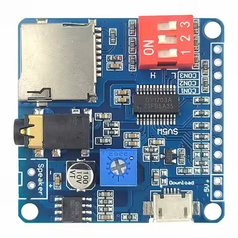 Voice Sound Module for Arduino MP3 Player Module UART I/O Trigger Storage SD/TF Card DY1703A Class D