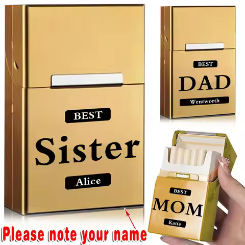 Customized Name Slim Cigarette Case Metal Tobacco Pack Holder Aluminum Pocket Cigar Box Personalized