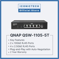 USB Type-C Lan or Qnap 5 Ports Unmanagement Switch, 5 Slot 2.5Gbps with RJ45 QSW-1105-5T NETWORKING 