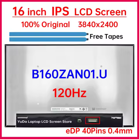 16 Inch 120Hz Laptop LCD Screen B160ZAN01.U Display Matrix Panel Replacement 3840x2400 Mini LED 100%