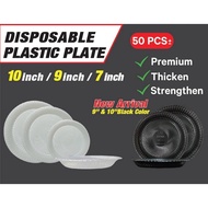 [45/50pcs±] 7"/9"/10" Disposable Plastic Plate Kenduri Catering Party Buffet Pinggan Plastik