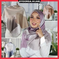 Tudung Bawal Satin Bidang 45,48,50,53,55,58 Square Scarf Printed Bawal Labuh Muslimah Tudung Corak