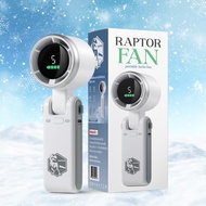 RAPTOR พัดลมมือถือพกพา แบตอึด จอแสดงผล LCD พับตั้งได้ ปรับความแรงได้5ระดับ แถมสายคล้องคอ Usb