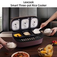 Youpin Lexcook Three-Cooker Rice Cooker Three Pot Smart Three-Pin Rice Cooker Three-Liner Electric Cooker Household Smart Rice Cooker Soup Rice Cooker Integrated Nonstick pan Three