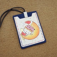 雙層皮革卡套證件套-月亮天使