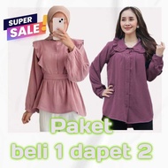 Economical combo buy 1 get 2 Meira Blouse Korean Style - Fashionable & Contemporary Tops