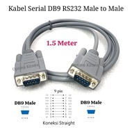 MM DB9 RS232 1.5 meter 150cm DB-9 pin 9 Male to Male Com Port Data Console RS-232 straight connectio