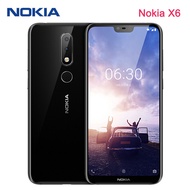 【Glistening shop】 Used Phone Original For Nokia 6.1 Plus X6  Mobile Phone Dual Sim LTE 4G X6 5.8'' 1