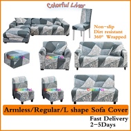 Sofa Cover 1/2/3/4 Seater Sofa Cover Set l Shape Armless Sofa Cover Chair Cover Foot Stool Cover
