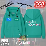 Children's Zipper Hoodie Jacket GAME 3SQUID Children's Zipper Jacket/ GAME 3SQUID Free Name/