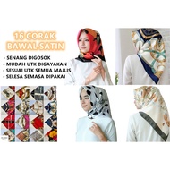 【MALAYSIA HOT 26 CORAK DESIGN 】Tudung Bawal Satin Printed Hijab Bidang 43 Everyday Wear Muslim Silk 