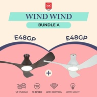 KDK DC Ceiling Fan with LED Light Dimmer Wind Wind Bundle A (E48GP + E48GP) Promotion Yes Smart Wifi