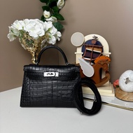 Hermes Mini Kelly 2 Alligator So 黑銀