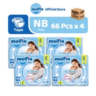 Molfix Extra Dry Tape Jumbo Pack - NB60 / S60 / M54 / L46 / XL38 / XXL34 (4 Packs)