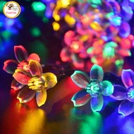 Solar Flower String Lights Outdoor Waterproof 39Ft 100LED 8 Modes Dimmable Solar Christmas Fairy Lig