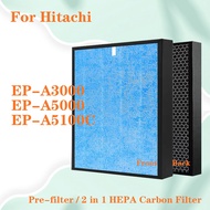 For air purifier HITACHI EP-A3000 EP-A5000 EP-A5100C Replacement HEPA Carbon Filter