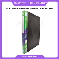 [WESTSTAR] K2 A3 Clear Holder File Refillable / Clear File Holder / Display Book / Document File 4 R