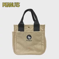 【日本正版授權】史努比 燈芯絨手提袋 便當袋/午餐袋 Snoopy/PEANUTS