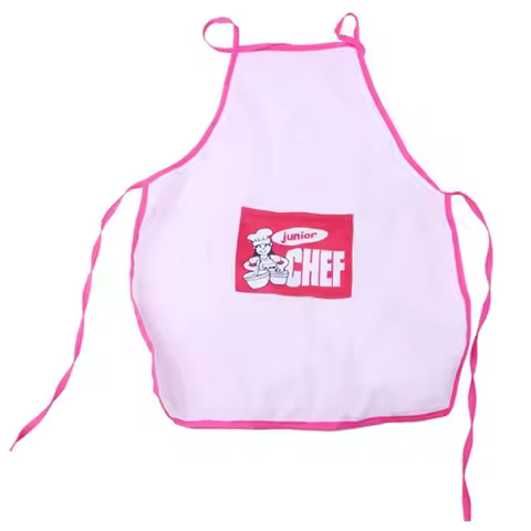 TFTP-3X Childs Kids Chef Hat Apron Cooking Baking Boy Girl Chefs Junior Gift (Pink)