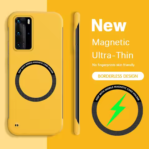Solid Color Frameless Phone Case for Huawei P40 Pro Plus Pro+ Lite P40Pro P40Lite 5G Magnetic Wirele
