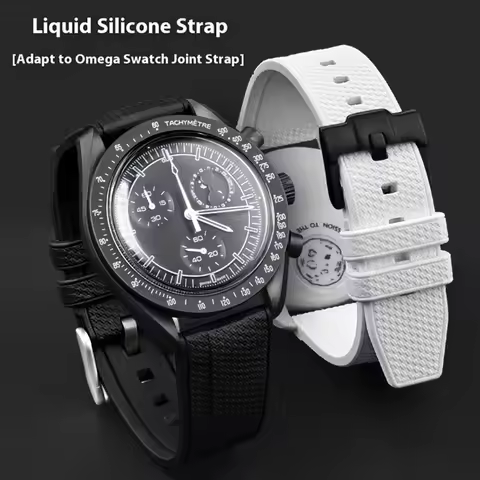 20mm 22mm Liquid Silicone Strap for Swatch X Omega MoonSwatch Sport Diving Quick Release Watch Band 