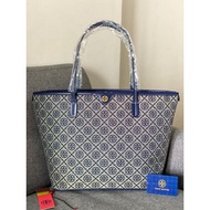 Tory burch Monogram Tote bag || Tas TB Tory Burch IMPORT Look PREMIUM Branded (Uk30cm Canvas)