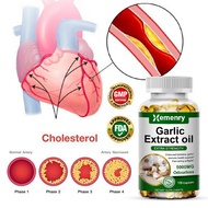 XEMENRY Organic Garlic Capsules for Lowering Cholesterol to Promote Cardiovascular and Heart Health