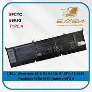 DELL 8FCTC 69KF2 for Alienware M15 R3 R4 R6 R7 XPS 15 9520 9500 Precision 5550 5560 Battery