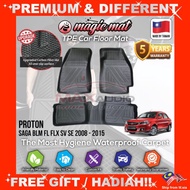PROTON SAGA BLM FL FLX SV SE MAGIC MAT 5D TPE Carpet Car Mat Alas Kaki Karpet Kereta 5-Yrs Warranty