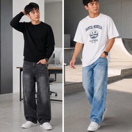 🔥ShopeeMY🔥Korean Jeans Men Jeans Men Casual Trend Loose Buggy Straight Cut Jeans Seluar jeans lelaki