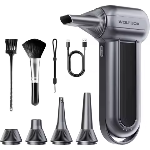WOLFBOX MF100 Electric Air Duster-150000RPM Super Power Cordless Air Duster, Rechargeable Brushless 