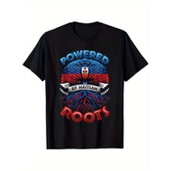 Haitian Flag Powered By Haitian Roots Haiti T-Shirt, Cotton Haitian T-Shirt for Men Women Dad Mom Fa