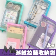 A6 Twill Zipper Storage Bag L7284 Stationery A6 PP Folder