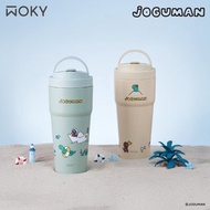 【WOKY Meets JOGUMAN】渾圓杯 雙層陶瓷 750ml-附矽膠粗吸管