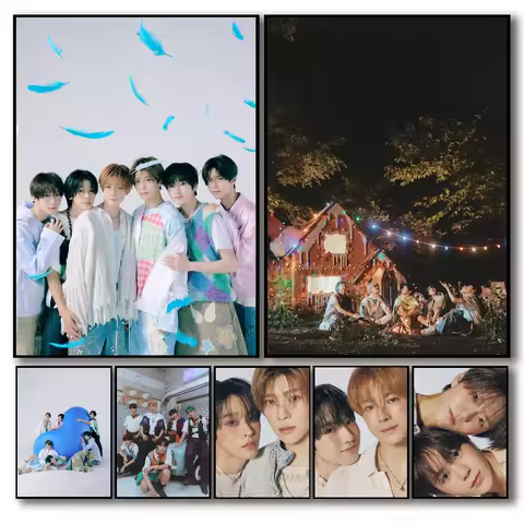 Kpop N-NCT Wish Poster Self-adhesive Art Waterproof Paper Sticker Coffee House Bar Room Wall Decor