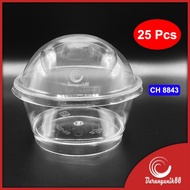 [25 Pcs] Jelly Cup Gelas Puding Agar-agar CH 8843 Bulat + Lid 150 ml