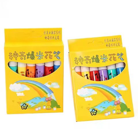 6 Pcs / Set New Exotic Popcorn Pen Multifunctional Foam Marker Pen Notebook Children's Magic Pen Fun