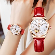 OLEVS 6636 Automatic Mechanical Women Wristwatch Fashion Genuine Leather Band Waterproof Watches For