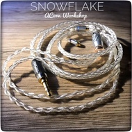 "Snowflake"純銅鍍厚銀8絞耳機線 可 訂製mmcx cm 2pin a2dc 插針3.5 2.5  4.4 6.35 Rca xlr 升級線 lightning Type-C 等插頭 耳機升級線