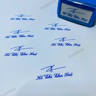 Signature Seal with Family and Name, Red and Blue Ink Size 2.2 x 5.8cm T414