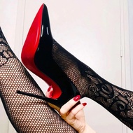 kasut perempuan heels high heels women shoes Sexy Stiletto Heels - Black Red Sole, 10cm Pointed Toe 