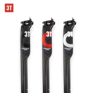 OEM Customization 3T Brand Breaking Wind Type Seatpost Full Carbon Fiber+Alloy Cover Seatpost MTB/Ro