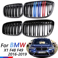 Gloss Black Front Bumper Kidney Grill Grilles For BMW X1 F48 F49 2016 2017 2018 2019 2020 XDrive Dou