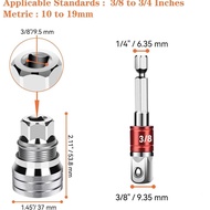 Universal Electric Wrench Socket Converter Suitable for Standard 3/8-3/4 "10 to 19mm Super Socket Mo