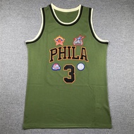 76 Players Fashion Embroidered Basketball Jersey No. 3 Pieces Iverson Mesh Jersey American Retro Sty