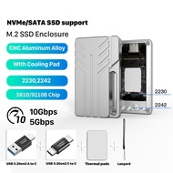 M.2 NVMe 2230 SSD Enclosure Case USB Adapter 10Gbps USB3.2 Gen2 Portable Box For M2 2230 2242 NVMe