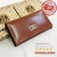 WANG101 - Dompet Kulit CHECKERS 11N - Import Premium Kulit ITALY tebal kuat dan tahan lama. Banyak m